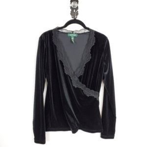 Ralph Lauren Velvet / Lace Blouse